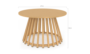 Table basse de jardin ronde Hortensia métal effet bois Ø70cm