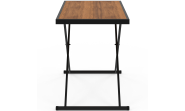 Table de jardin relevable Oleg 100cm verre trempé effet bois