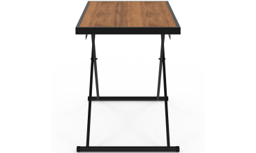 Table de jardin relevable Oleg 100cm verre trempé effet bois