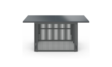 Table de jardin relevable Ozéa 100cm verre trempé gris