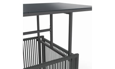 Table de jardin relevable Ozéa 100cm verre trempé gris