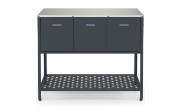 Meuble de cuisine extérieure Alméria 3 portes gris