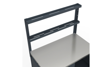 Meuble de cuisine extérieure Alméria 2 portes + étagères suspendues gris