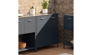 Meuble de cuisine extérieure Alméria 2 portes gris