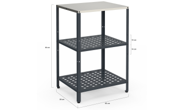 Meuble de cuisine extérieure Alméria 2 étagères gris