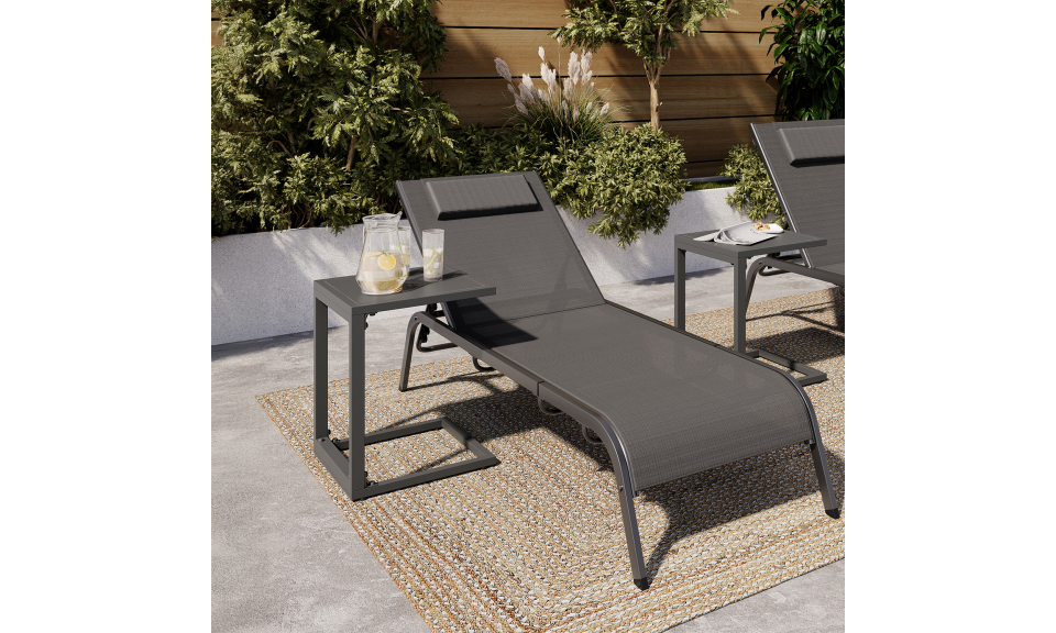 Tables d'appoint de jardin Selva grises - lot de 2