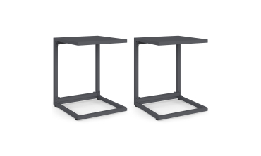 Tables d'appoint de jardin Selva grises - lot de 2