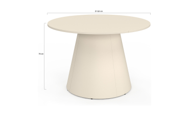 Table à manger ronde Aléna Ø120cm métal beige