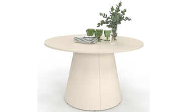 Table à manger ronde Aléna Ø120cm métal beige