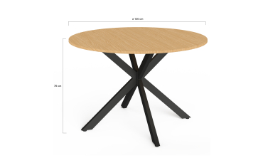 Table de jardin Milazzo ronde 120cm effet bois