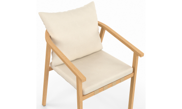 Ensemble repas Hortensia 6 places métal effet bois