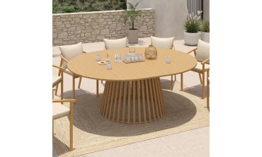 Table de jardin ronde extensible Hortensia Ø160-200cm