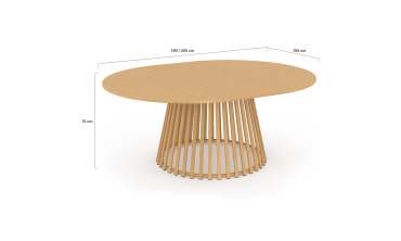 Table de jardin ronde extensible Hortensia Ø160-200cm