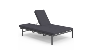 Bain de soleil double 182cm avec coussin gris