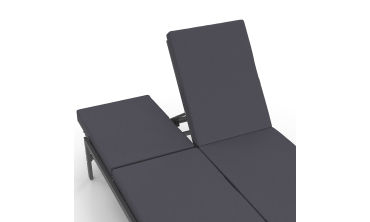 Bain de soleil double 182cm avec coussin gris