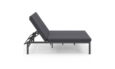 Bain de soleil double 182cm avec coussin gris