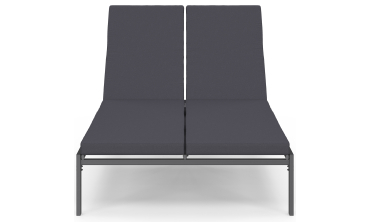 Bain de soleil double 182cm avec coussin gris