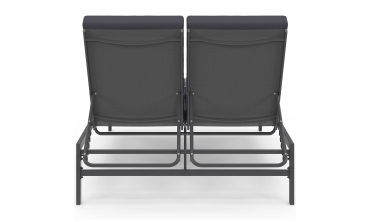Bain de soleil double 182cm avec coussin gris