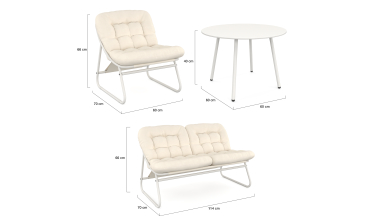 Salon de jardin Ariane 4 places beige