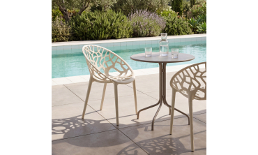 Chaises de jardin empilables Mira beiges - lot de 4