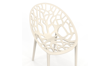 Chaises de jardin empilables Mira beiges - lot de 4