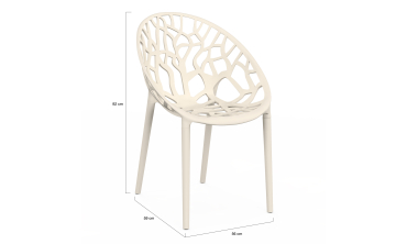 Chaises de jardin empilables Mira beiges - lot de 4