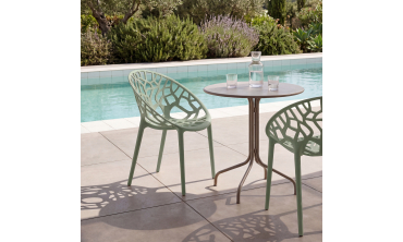 Chaises de jardin empilables Mira vertes - lot de 4