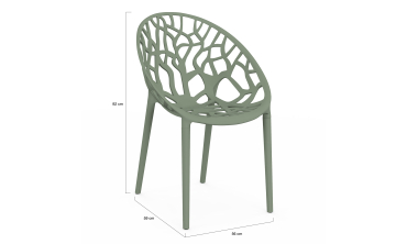 Chaises de jardin empilables Mira vertes - lot de 4