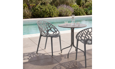 Chaises de jardin empilables Mira grises - lot de 4