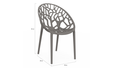 Chaises de jardin empilables Mira grises - lot de 4