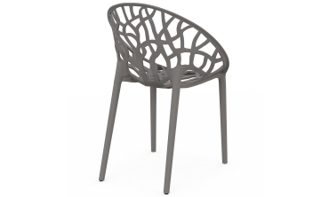 Chaises de jardin empilables Mira grises - lot de 4
