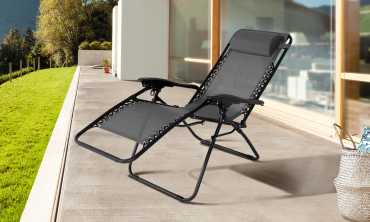 Fauteuils de jardin Relax gris anthracite - Lot de 2