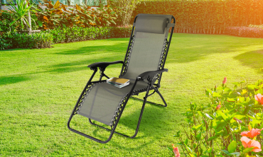 Fauteuils de jardin Relax gris anthracite - Lot de 2