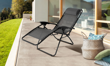 Fauteuils de jardin Relax gris anthracite - Lot de 2