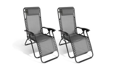 Fauteuils de jardin Relax gris anthracite - Lot de 2