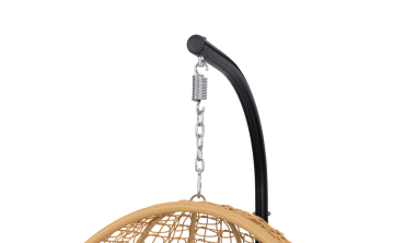 Fauteuil œuf suspendu effet rotin avec coussin beige