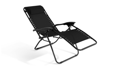 Fauteuils de jardin Relax inclinables noirs - lot de 2