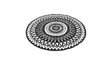 Tapis extérieur Maori Ø150cm noir