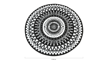 Tapis extérieur Maori Ø150cm noir